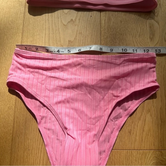 NEW ROMWE PINK  RIBBED BIKINI - S - Picture 6 of 9